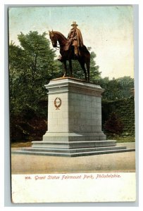 Vintage 1906 Postcard Grant Statue Fairmount Park Philadelphia Pennsylvania