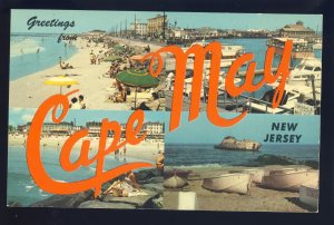 Greetings From Cape May, New Jersey/NJ Postcard, Beaches/Harbor/Boats