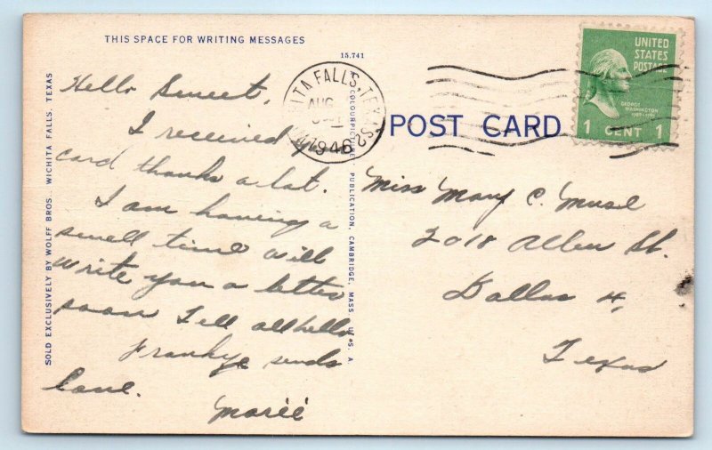 WICHITA FALLS, TX Texas CLINIC HOSPITAL 1946 Wichita County   Postcard