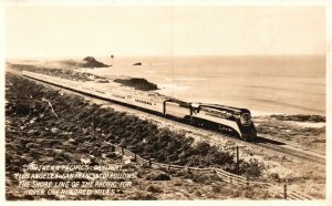 RPPC Southern Pacific Daylight Train Los Angeles San Fran Locomotive Postcard