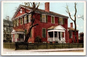 Vtg Richmond Virginia VA Home Chief Justice John Marshall 1910s View Postcard