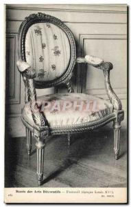 Old Postcard Musee des Arts Decoratifs Armchair Louis XVI