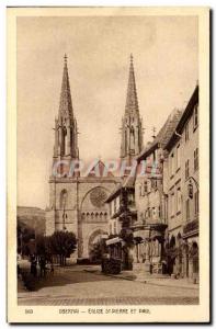 Old Postcard Obernai Church of St Peter and Paul