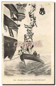 Old Postcard Boat War Stern ladder of after Bourgain