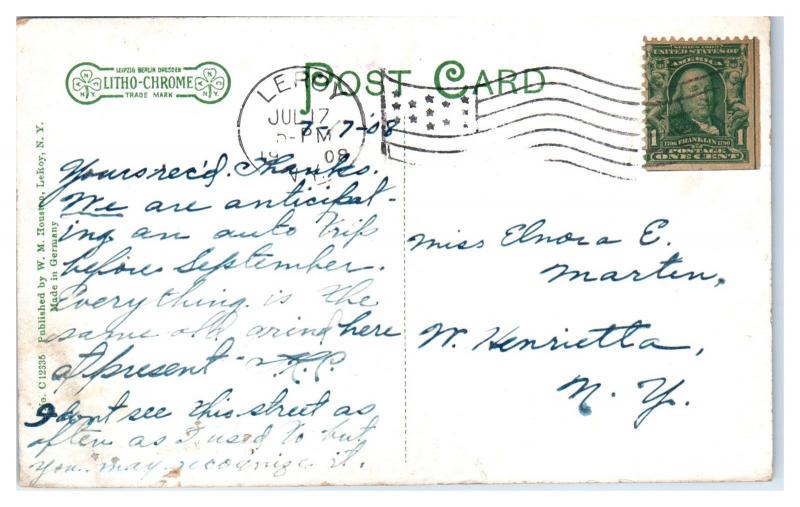 1908 East Main Street, LeRoy, NY Postcard 