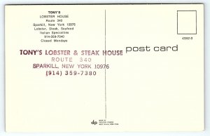 1970s SPARKILL NEW YORK TONY'S LOBSTER HOUSE OLD CARS RESTAURANT POSTCARD P833