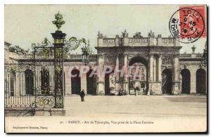 Old Postcard Nancy Arc de Triomphe taken from Place Carriere view