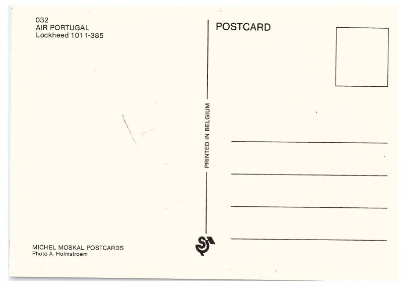 Air Portugal Lockheed 1011-385 Airplane Postcard