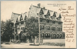 NEWARK NJ FOSTER HOME BELLEVILLE AVENUE ANTIQUE POSTCARD