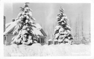 RPPC Residence CHAMA, NEW MEXICO House, Snow 1971 Vintage Photo Postcard