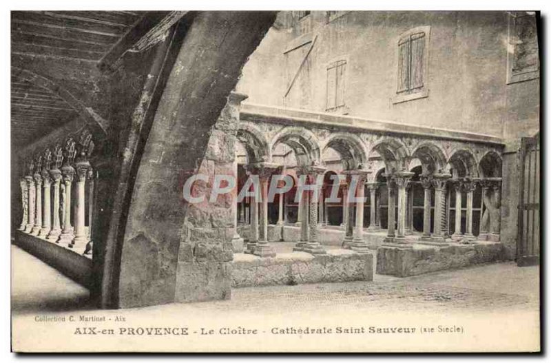 Old Postcard Aix en Provence cloister Cathedrale Saint Sauveur