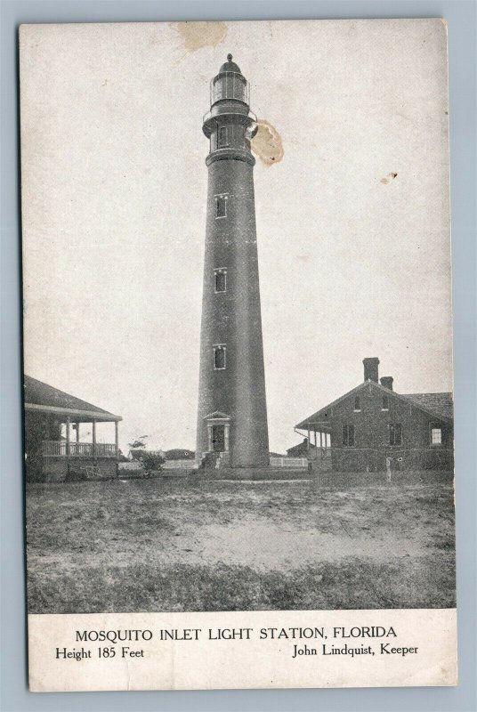 MOSCUITO INLET LIGHT STATION FLORIDA LIGHTHOUSE ANTIQUE POSTCARD 