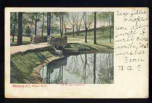 Westerly, Rhode Island/RI Postcard, Wilcox Park, 1905!