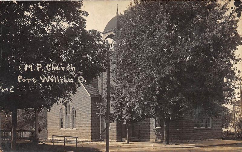 D29/ Port William Ohio Real Photo RPPC Postcard 1914 M.P. Church Building