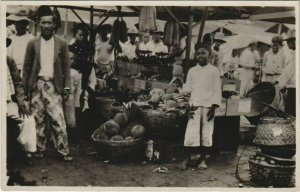 PC real photo postcard BANDOENG market INDONESIA (a18703) 