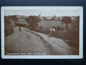 East Sussex CROWBOROUGH CROSS from Station Road showing WINDMILL c1915 Postcard