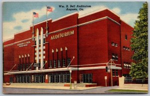 Vtg Augusta Georgia GA William B Bell Memorial Auditorium 1950s View Postcard