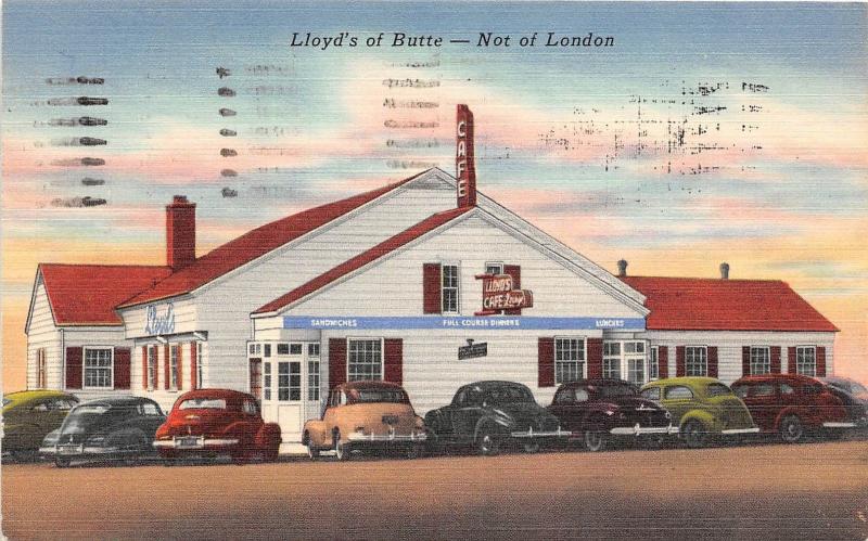 D57/ Butte Montana Mt Postcard 1952 Lloyds of Butte Restaurant Cafe Linen