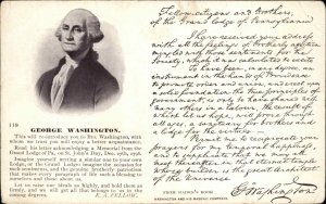 George Washington Masons Masonic American History c1910 Vintage Postcard