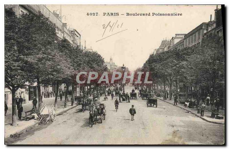 Old Postcard Paris Boulevard Poissonniere