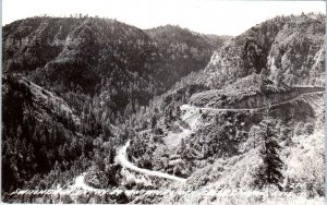 RPPC  OAK CREEK CANYON, AZ Arizona  SWITCHBACKS on HIGHWAY 89  c1950s   Postcard