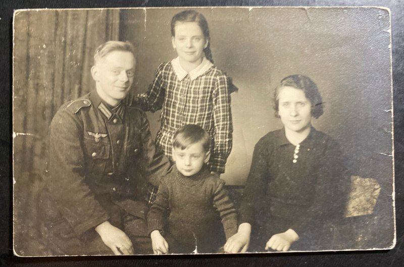 Mint Germany Real Photo Postcard Cover RPPC Soldier Family Portrait 