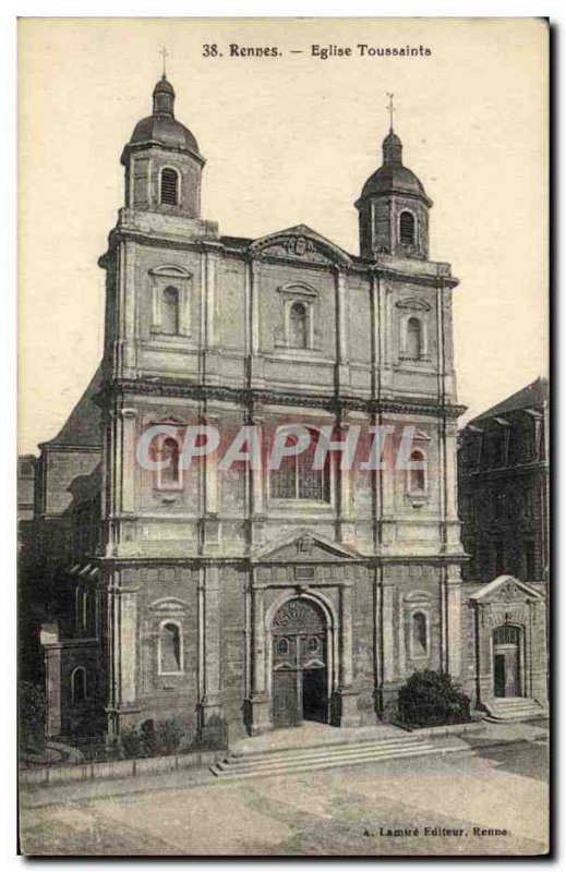 Postcard Old Rennes All Saints Church