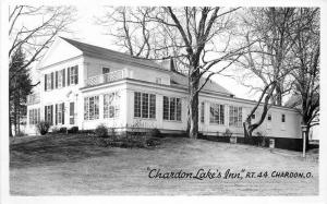 Chardon Lake's inn 1930s Ohio RPPC Photo 13035 Postcard Route 44