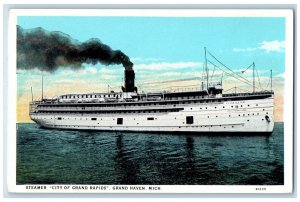 c1930's Steamers City of Grand Rapids Grand Haven Michigan MI Vintage Postcard