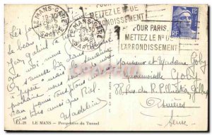 Old Postcard Le Mans Perspective Tunnel