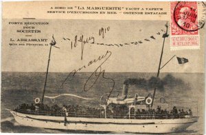 CPA AK La Marguerite Yacht a Vapeur - Ostende SHIPS (911689)