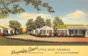 Little Rock Arkansas Magnolia Court Street View Linen Antique Postcard K18920