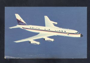 DELTA AIR LINES CONVAIR 880 JETLINER AVIATION VINTAGE ADVERTISING POSTCARD