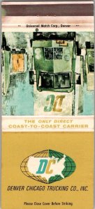 Vintage Matchbook Cover Denver Colorado Chicago Illinois Trucking DC Truck MB173