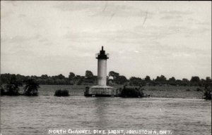 North Channel Dike Lighthouse Johnstown Ontario 1960s-70s Real Photo Postcard
