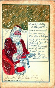 Santa Claus Driving Letter To Little Boy Albert Hahn Christmas UDB Postcard T19