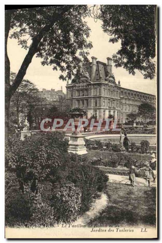 Old Postcard Paris Le Pavillon de Rohan and the Tuileries Gardens