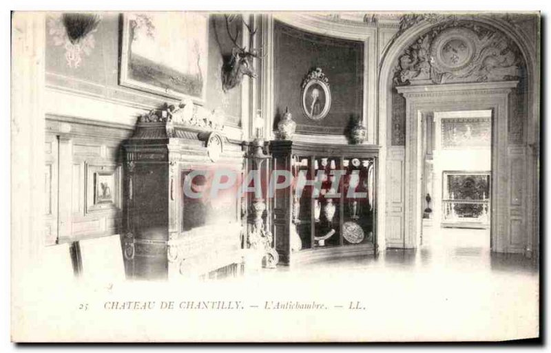 Old Postcard Chateau de Chantilly The Antechamber