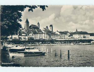 old rppc HOTELS ON WATER Rapperswil - Rappi - Rapperswil-Jona Switzerland HM2198