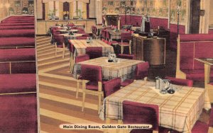 LPD62  Ohio Postcard: Warren, Golden Gate Restaurant interior