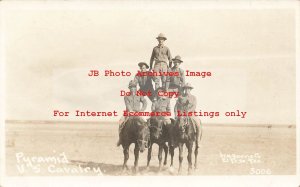 Mexico Border War, RPPC, US Cavalry in Pyramid Formation on Horses