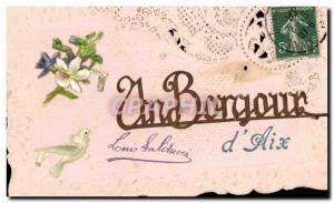 Old Postcard Fancy Embroidery Flowers Aix en Provence