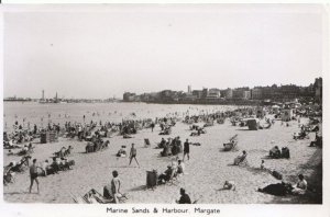 Kent Postcard - Margate Marine Sands & Harbour  - Real Photograph - Ref ZZ5859