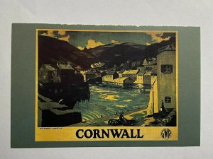 NOSTALGIA REPRODUCTION POSTCARD - CORNWALL GWR RAILWAY POSTER 1920  (KK1578)