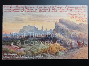 c1905 Scotland Arthurs Seat & Edinburgh Castle (PM) HULL DUPLEX (383) Ex Example