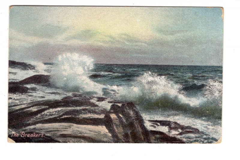 The Breakers. Waves, Used in Canadian Cork Cancel, 1910