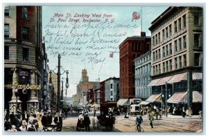 1905 Main St Looking West St Paul Street Rochester New York NY Unposted Postcard