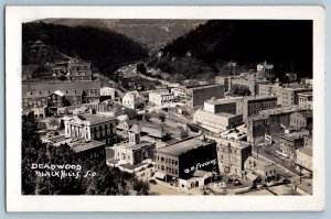 c1940's Bird's Eye View Deadwood Black Hills SD RPPC Photo Vintage Postcard