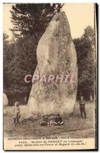 Old Postcard Dolmen Menhir Pergat in Louargat between Belle Isle en Terre and...