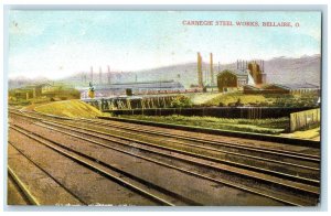 c1950's Carnegie Steel Works Railroad Building Bellaire Oklahoma OK Postcard